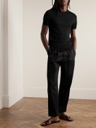 Nili Lotan - Griffen Slim-Fit Ribbed Silk T-Shirt - Black