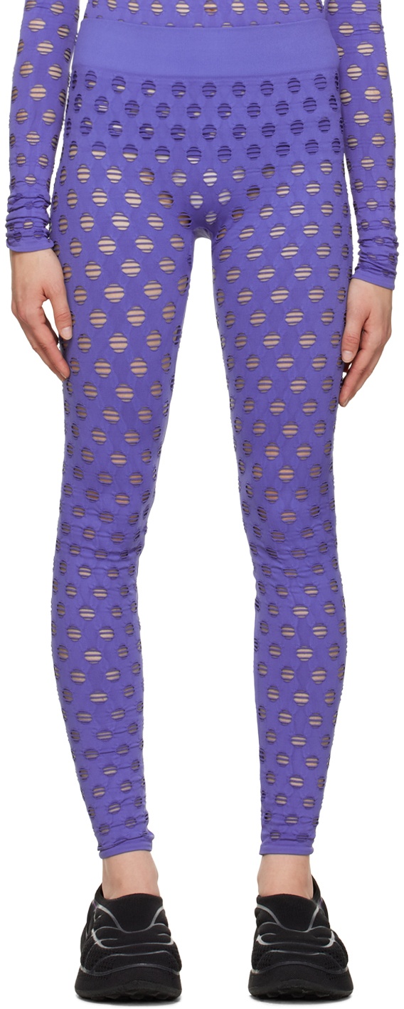 Maisie Wilen Purple Perforated Leggings Maisie Wilen