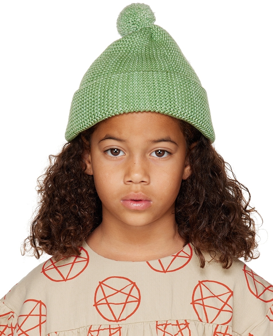 Misha & Puff Kids Green Garter Hat