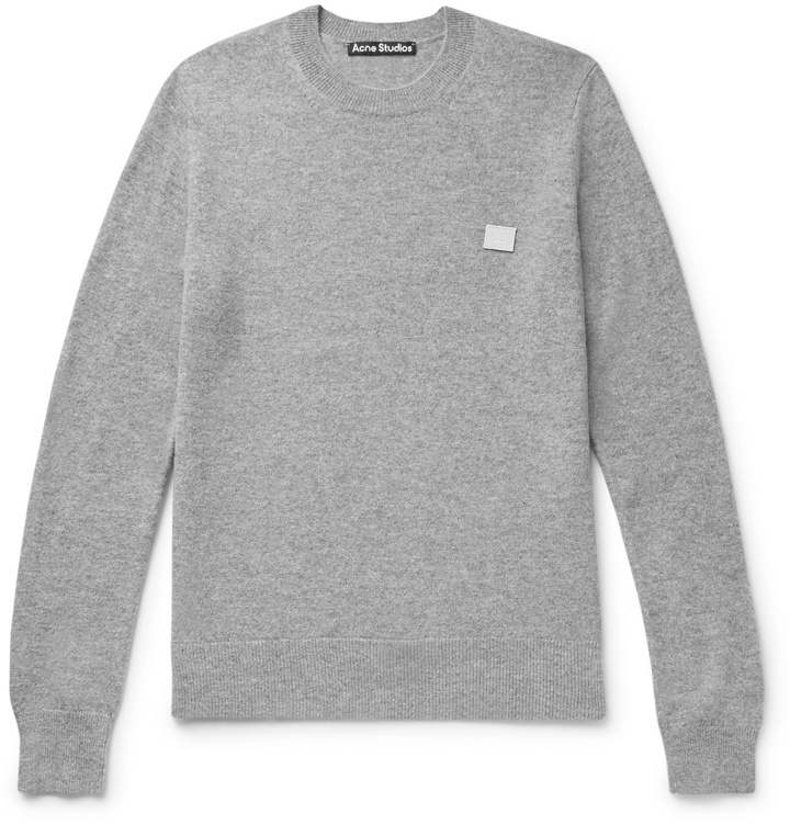 Photo: Acne Studios - Kalon Logo-Appliquéd Wool Sweater - Gray