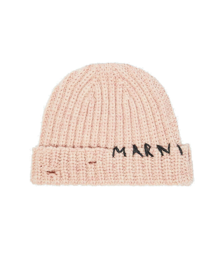 Photo: Marni Logo ribbed-knit virgin wool beanie