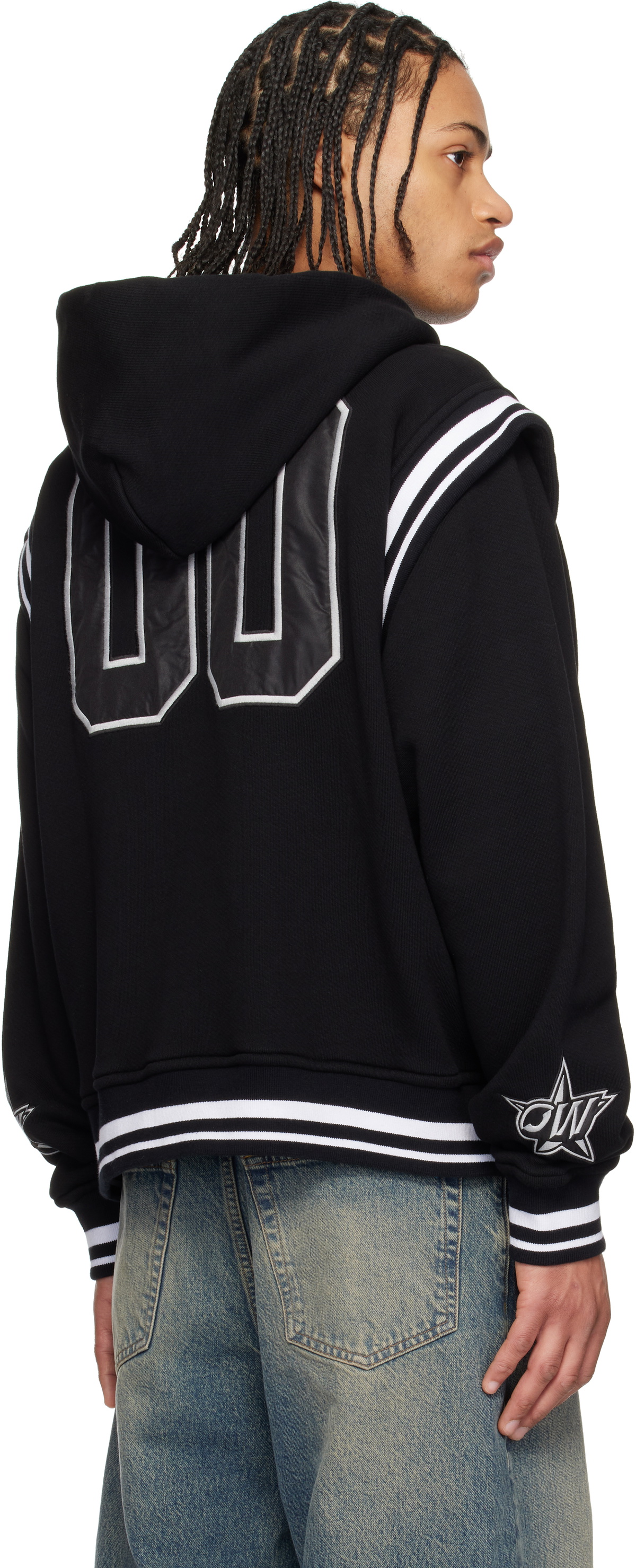 Off-White Black Fleece 00 Varsity Bomber Jacket