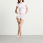 SKIMS Women's Pointelle Baby T-Shirt & Short Set in Snow Lace Hearts