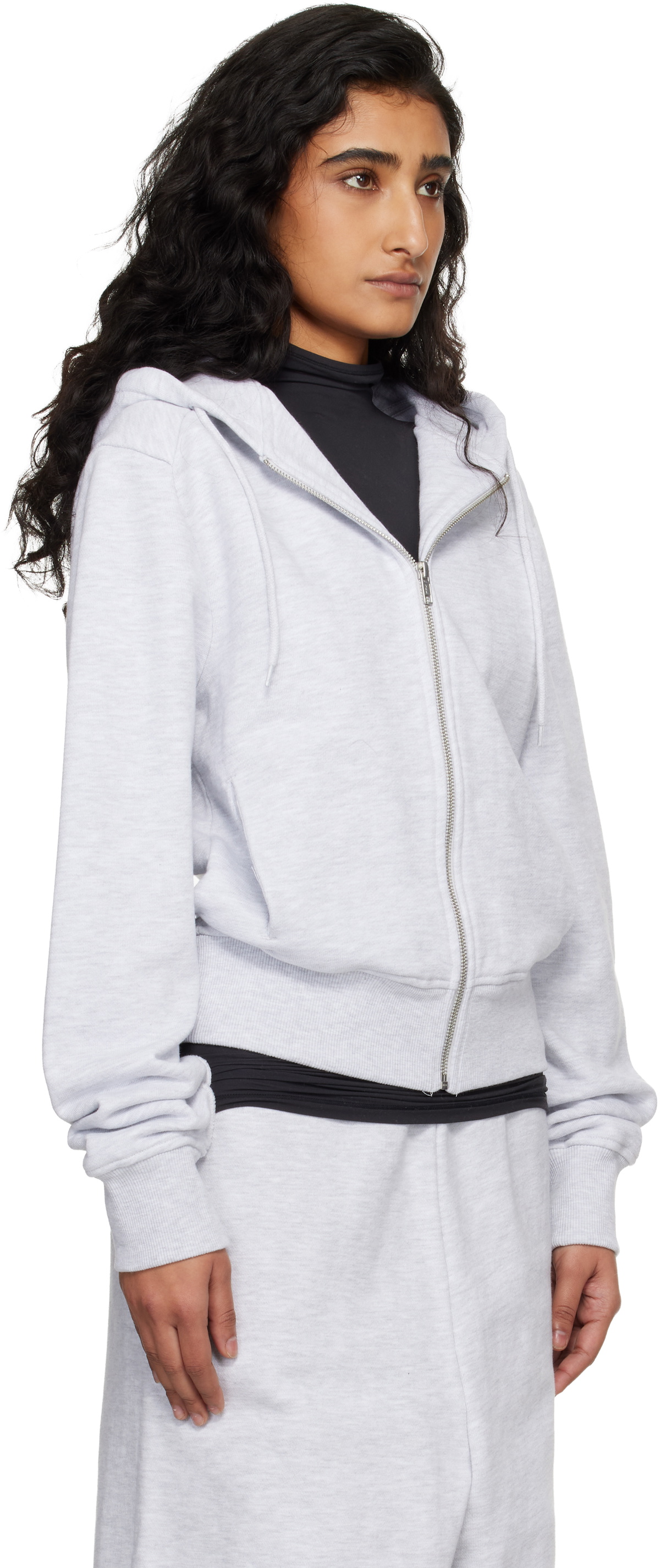 Entire Studios Gray Slim Zip Up Hoodie