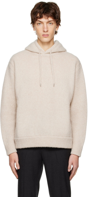 Photo: Solid Homme Beige Brushed Hoodie