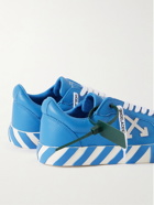Off-White - Suede-Trimmed Full-Grain Leather Sneakers - Blue