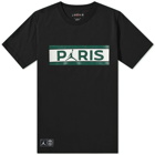 Air Jordan Men's PSG Wordmark T-Shirt in Black/Noble Green