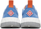Casablanca White & Blue Suede Court Sneakers