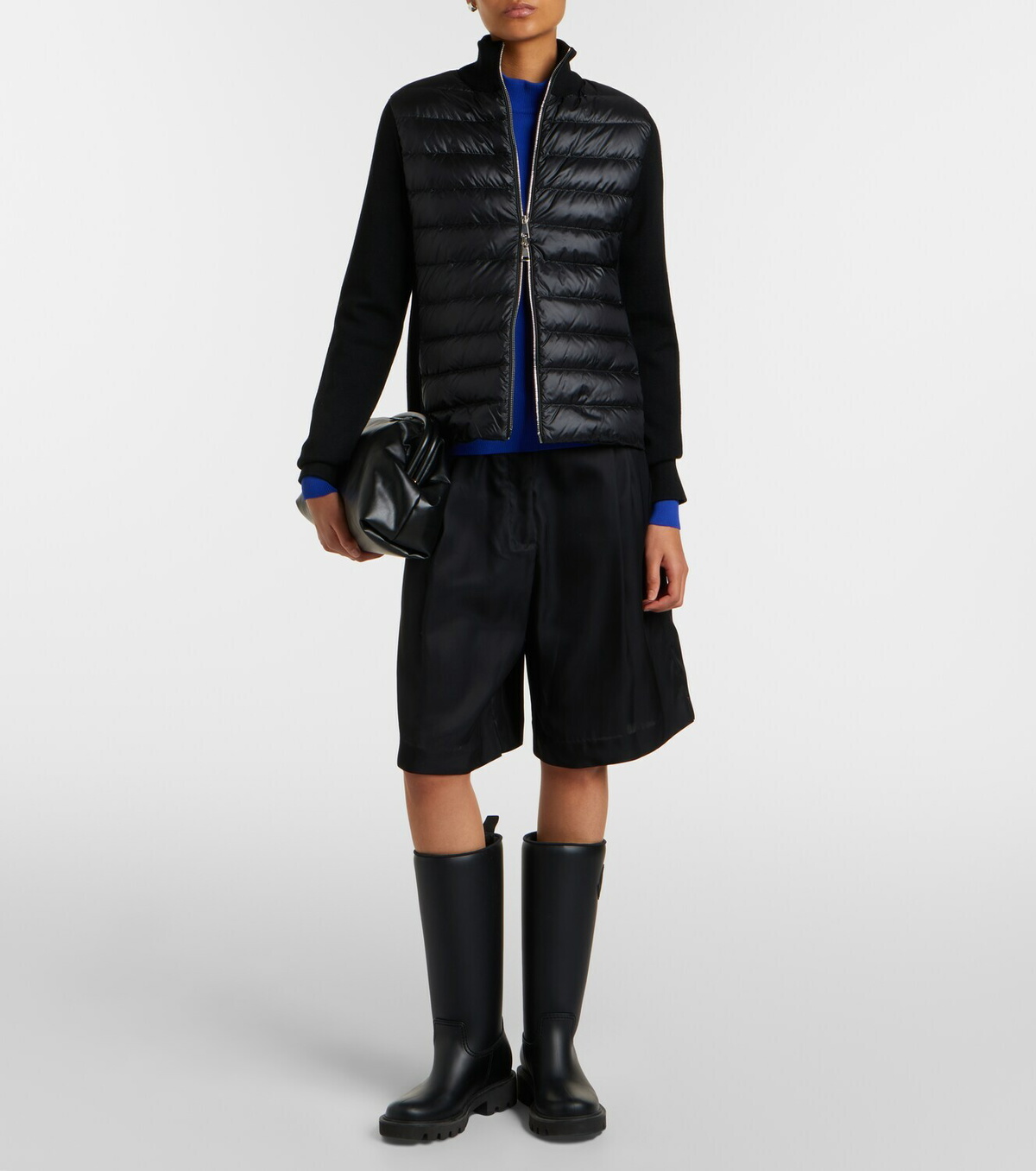 Moncler Down-paneled virgin wool cardigan