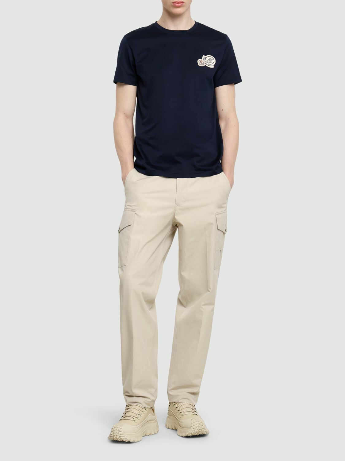 MONCLER Double Logo Patch Cotton T-shirt Moncler