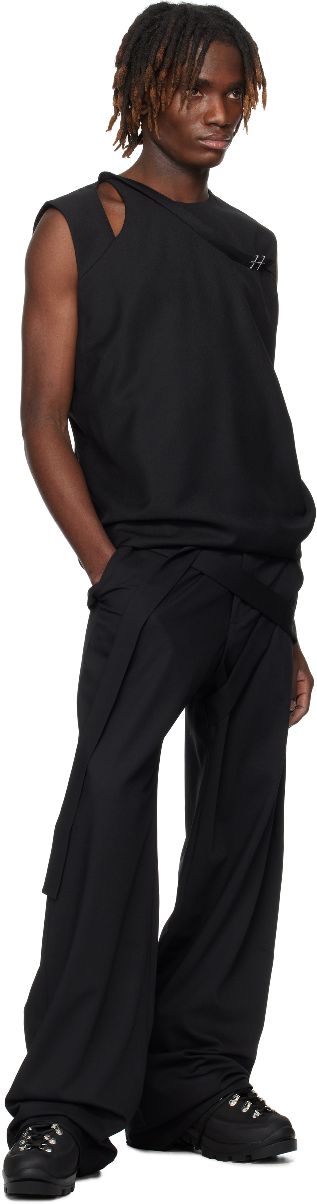 HELIOT EMIL Black Aegis Tailored Trousers