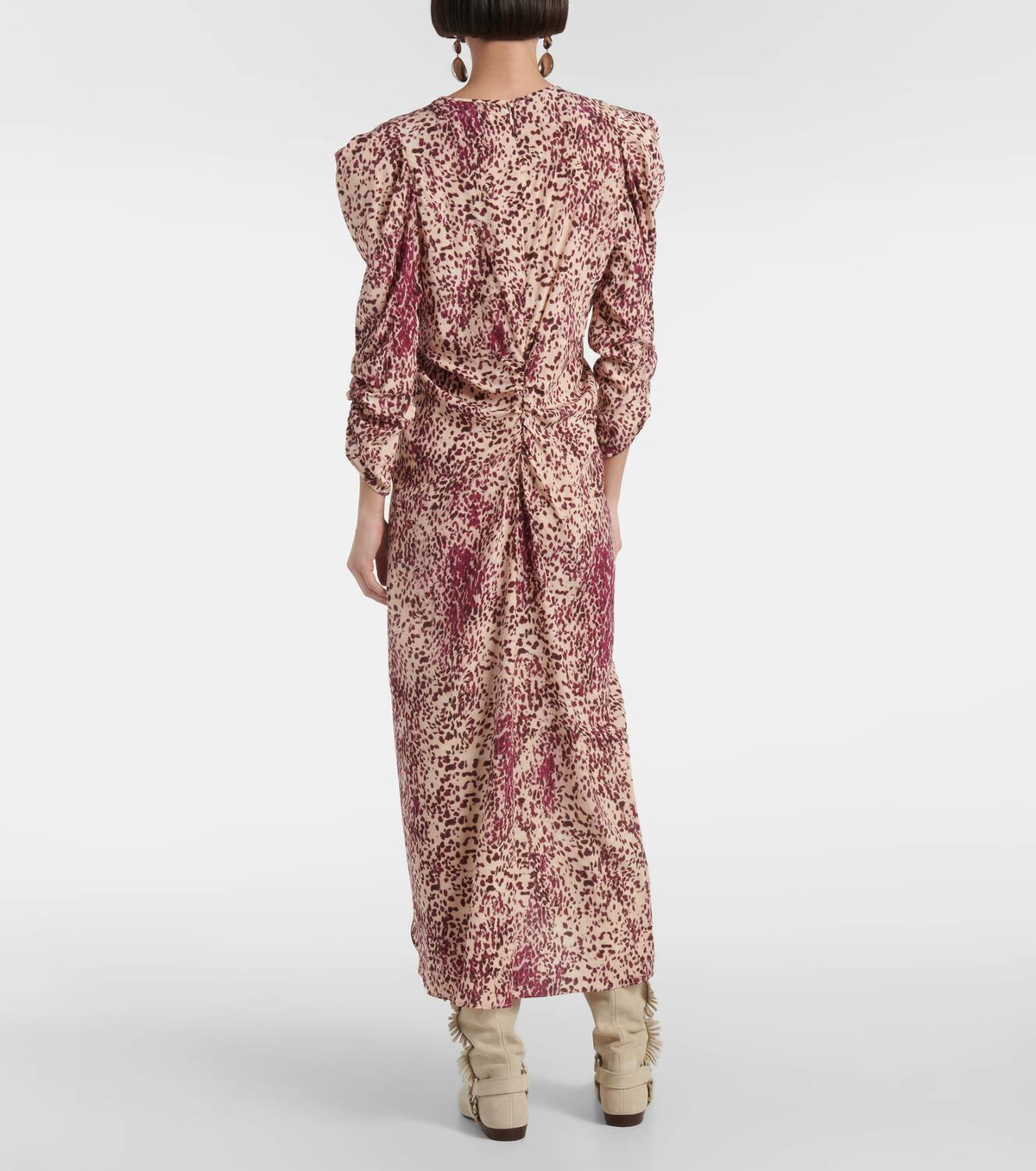 Isabel Marant Albini gathered silk-blend midi dress Isabel Marant