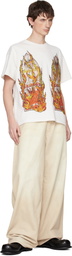 Who Decides War White Rhinestone Flame Glass T-shirt