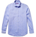 Ralph Lauren Purple Label - Slim-Fit Cutaway-Collar Slub Linen Shirt - Men - Blue