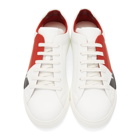 Fendi White and Red Leather Bag Bugs Sneakers