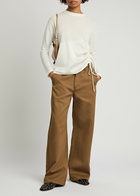 High Jargon Panelled Fine-knit top Cream