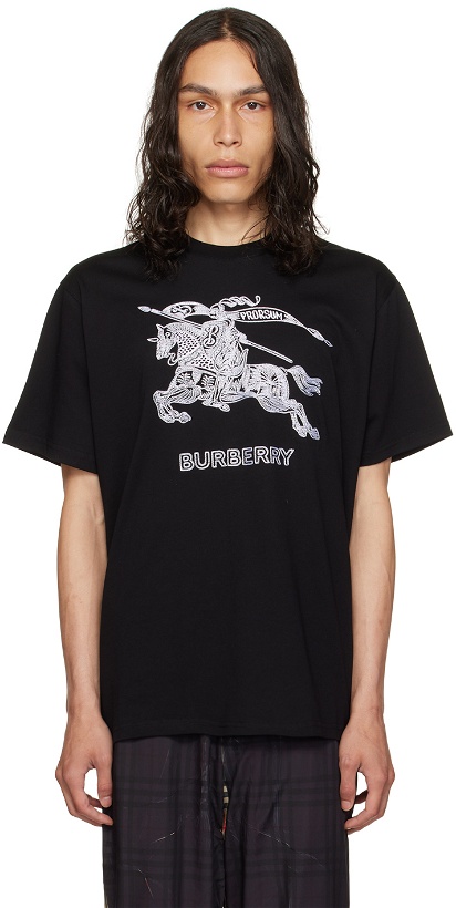 Photo: Burberry Black Embroidered T-Shirt