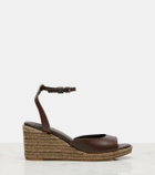 Brunello Cucinelli Leather espadrille wedges