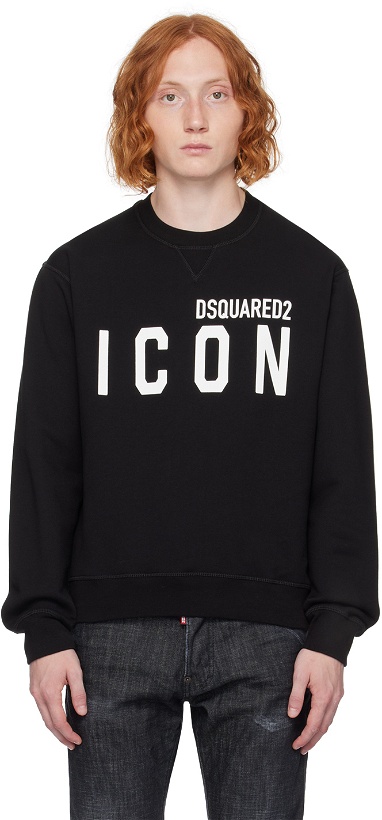 Photo: Dsquared2 Black 'Be Icon' Cool Sweatshirt