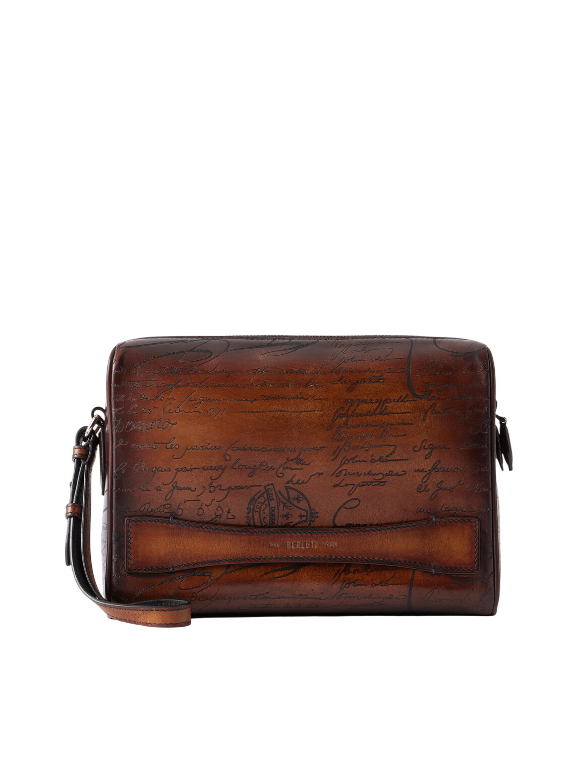 Berluti - Rosewood Neo Venezia Scritto Leather Pouch Berluti