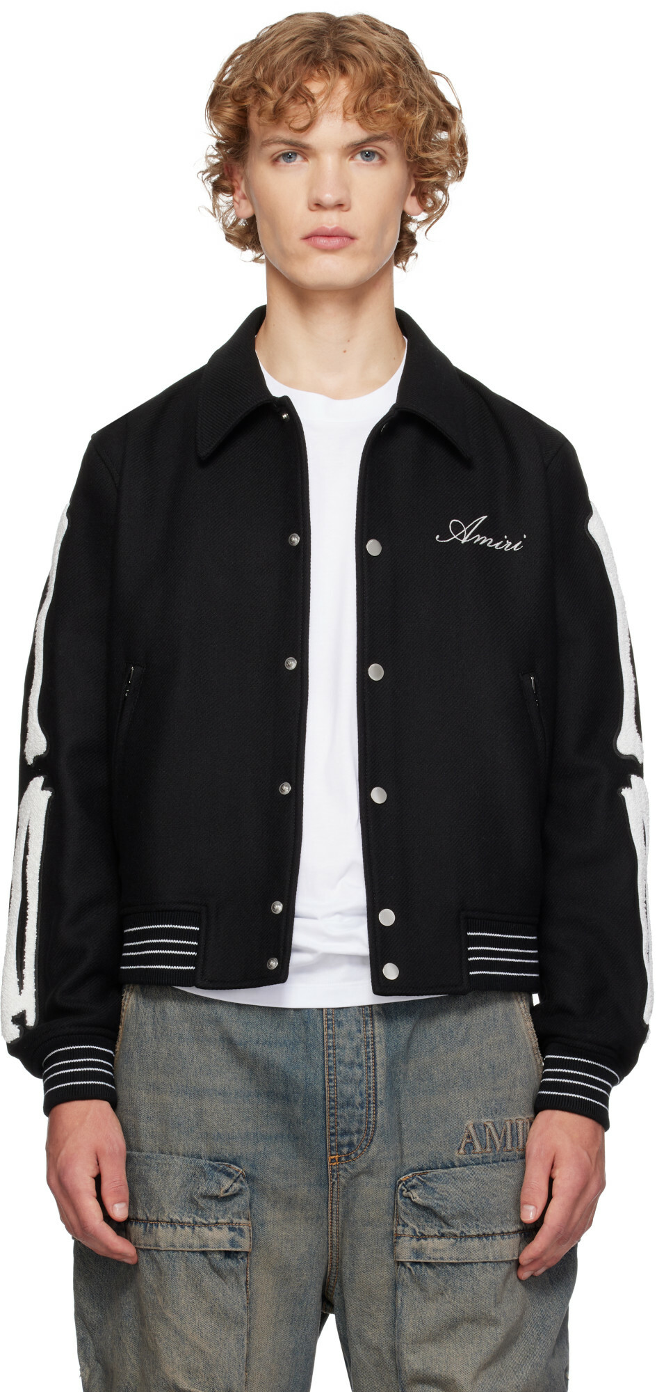 AMIRI Men's Corduroy Teddy Jacket in Black Amiri