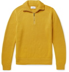 MR P. - Ribbed Merino Wool Half-Zip Sweater - Yellow