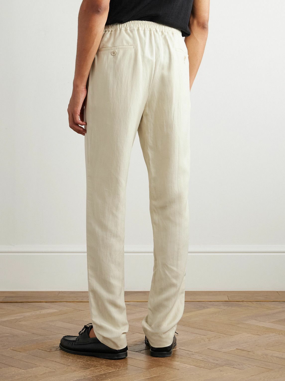 Ralph Lauren Purple label - Davis Straight-Leg Silk and Linen-Blend Trousers - Neutrals