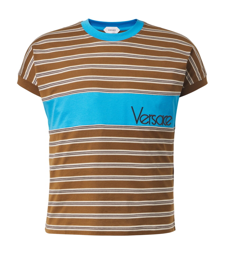Photo: Versace Logo striped cotton T-shirt