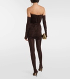Alex Perry Rane embellished jersey tights