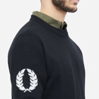 Fred Perry Authentic Men's Laurel Wreath Crew Knit in Black