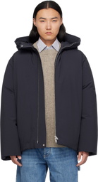 Jil Sander Navy Hooded Down Jacket