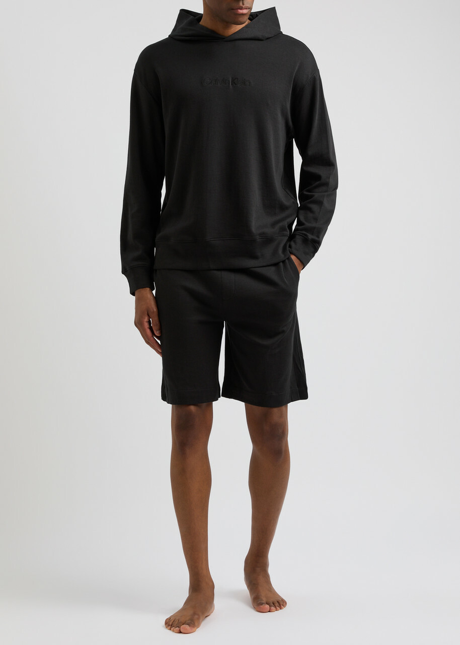 Calvin Klein Logo Stretch-cotton Pyjama Shorts Black