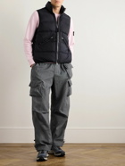 Stone Island - Logo-Appliquéd Webbing-Trimmed Quilted Shell Down Gilet - Blue