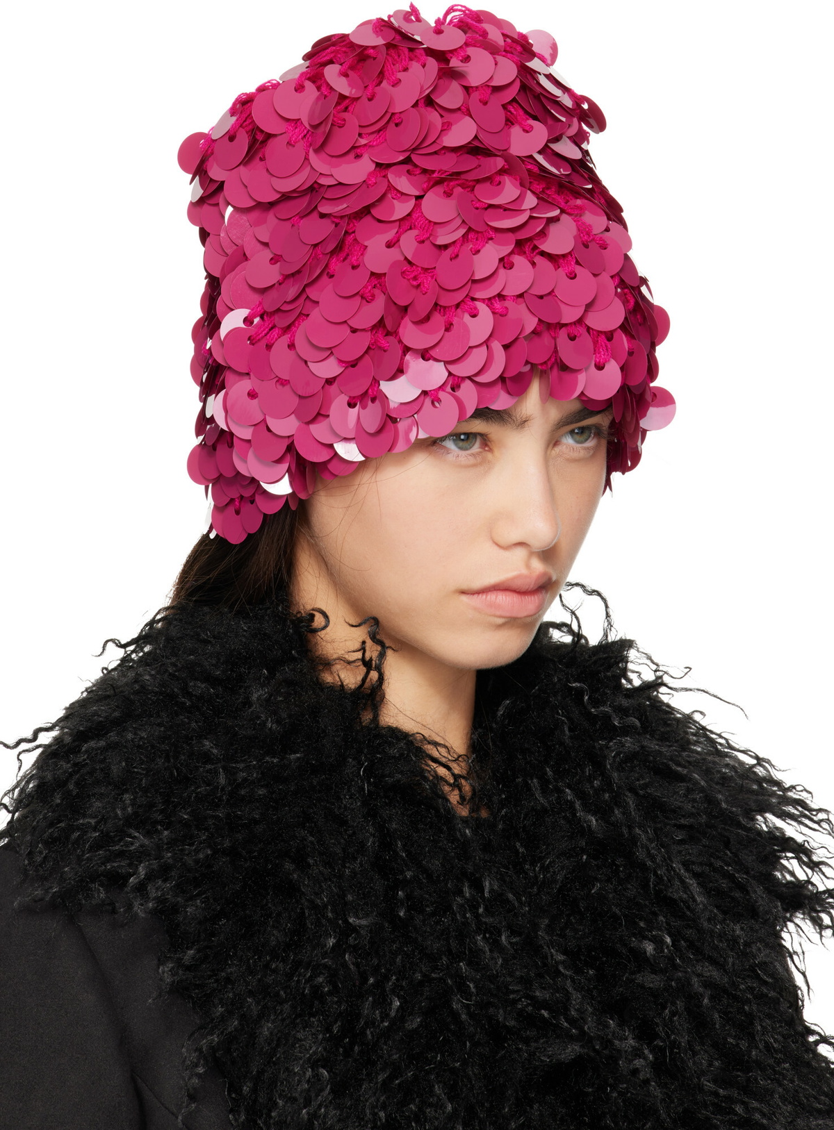 Anna Sui Pink Pailettes Beanie