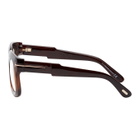 Tom Ford Brown Gradient Thick Square Glasses