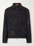 Barena - Garment-Dyed Houndstooth Wool Blouson Jacket - Black