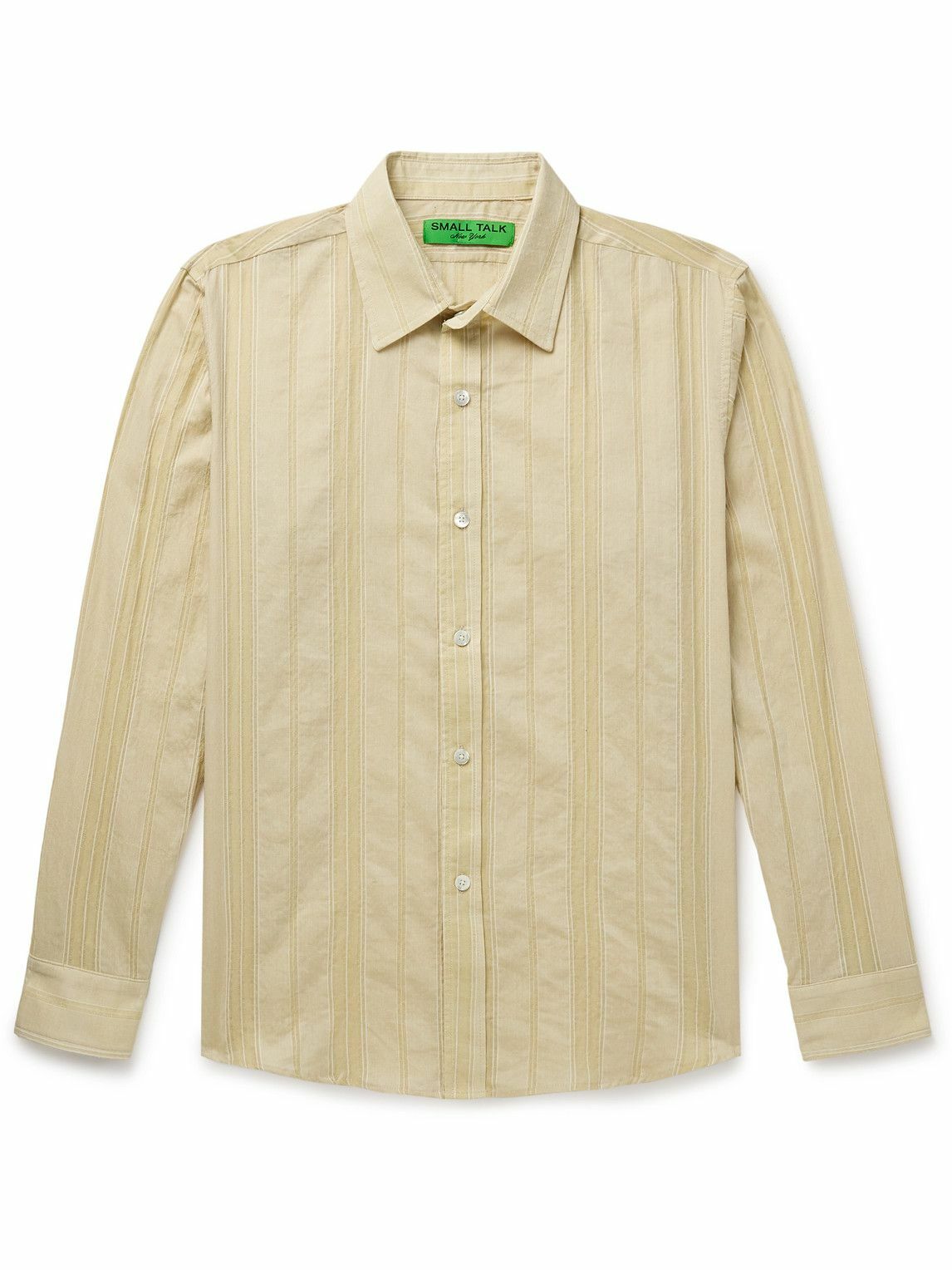Small Talk - Striped Cotton-Voile Shirt - Green