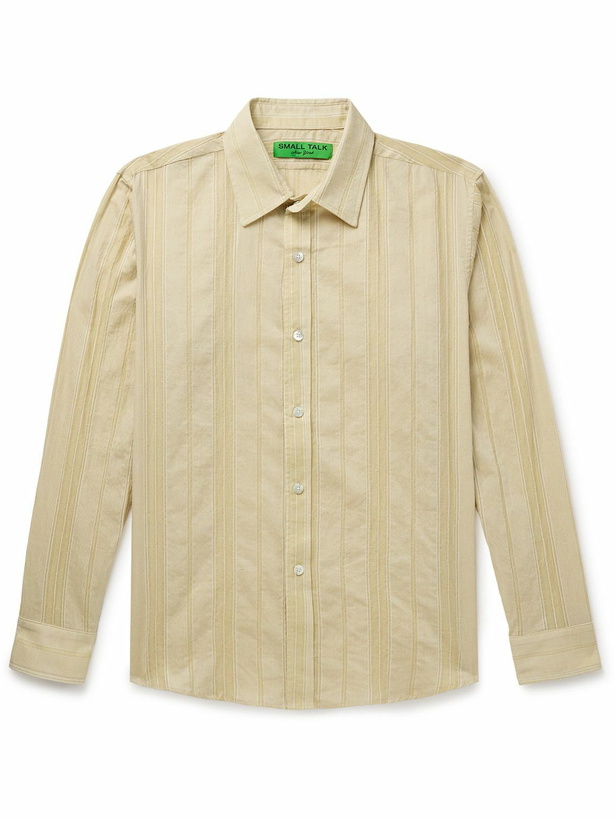 Photo: Small Talk - Striped Cotton-Voile Shirt - Green