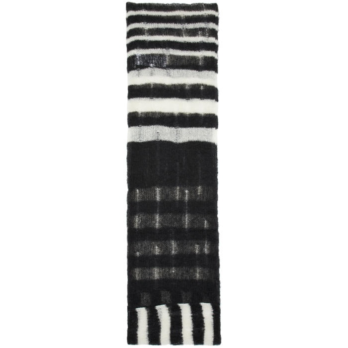 Photo: McQ Alexander McQueen Black and White Striped Mohair Scarf