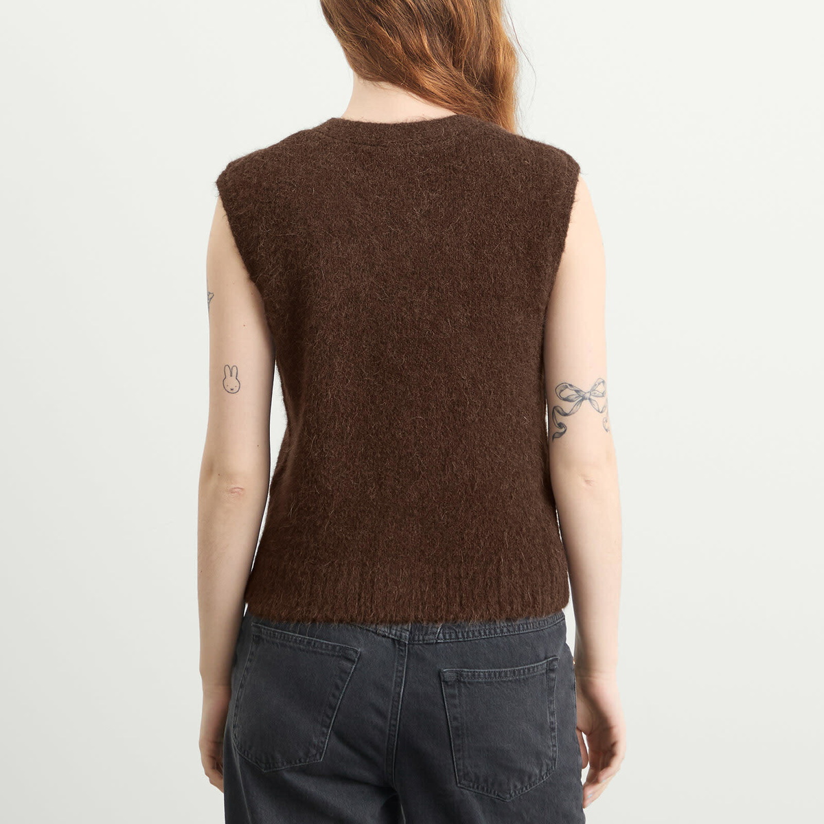 Samsøe Samsøe Women's Sajeanne Hairy Knit Vest Top in Black Coffee