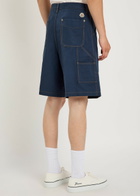 Moncler Wide-leg Cotton and Linen-blend Shorts Navy