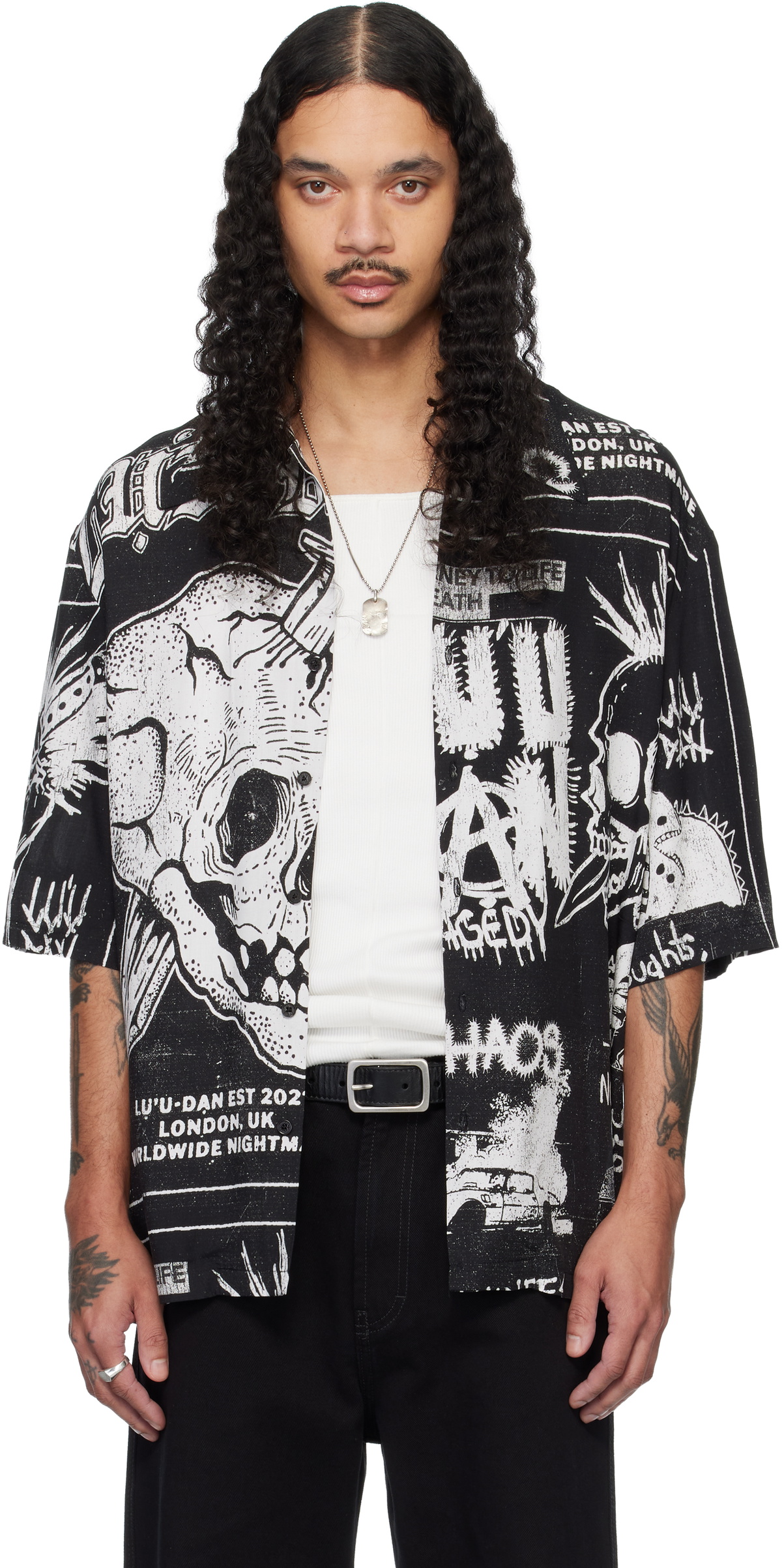 LU'U DAN Black Short Sleeve Shirt