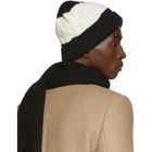 Saint Laurent Black and Off-White Big Twisted Knit Beanie
