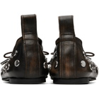 Alohas Brown Rosalind All Studs Vintage Effect Ballerina Flats