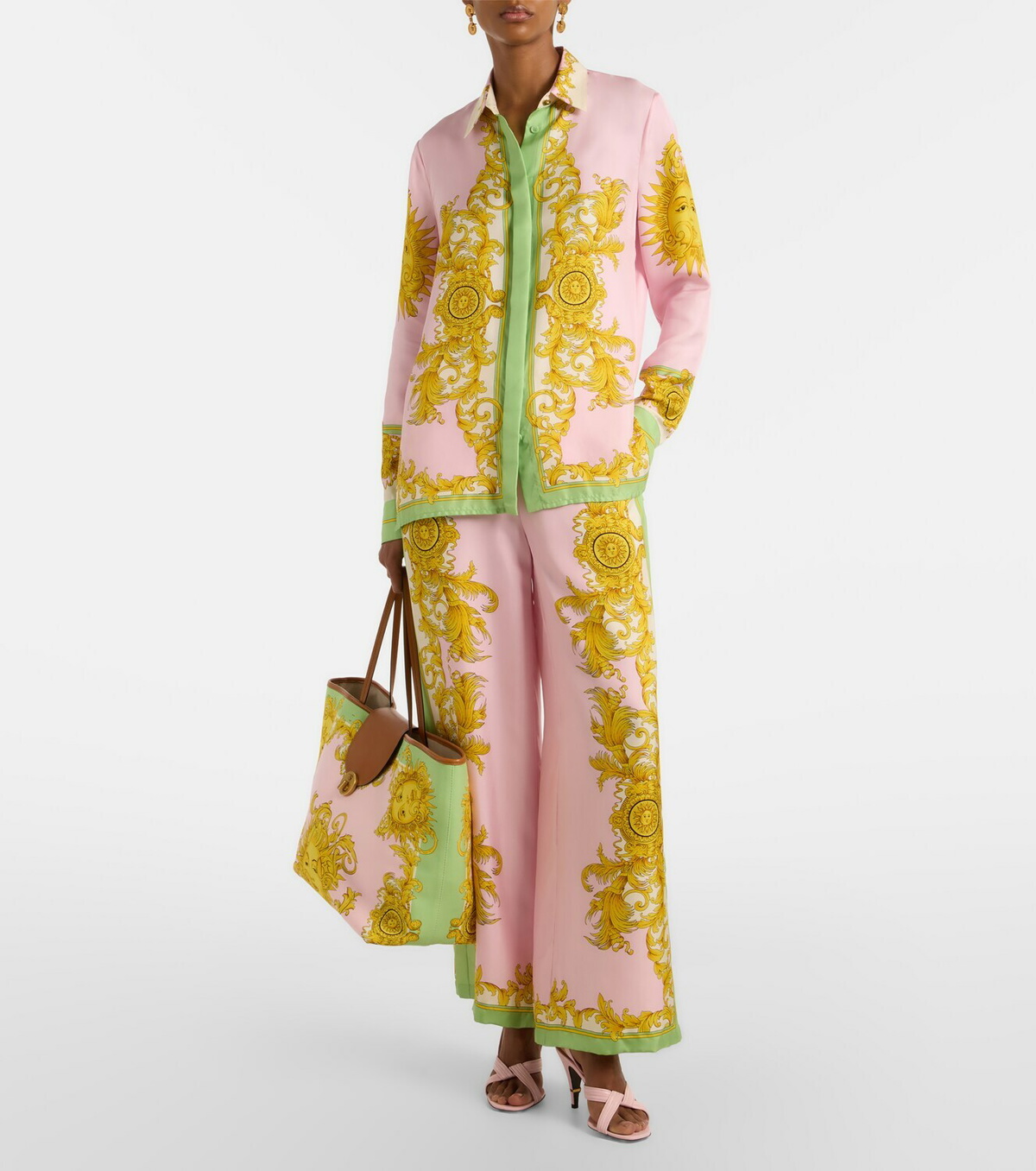 Versace Printed silk twill shirt