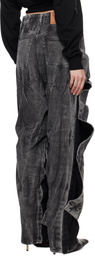 Y/Project Black Velcro Panel Jeans