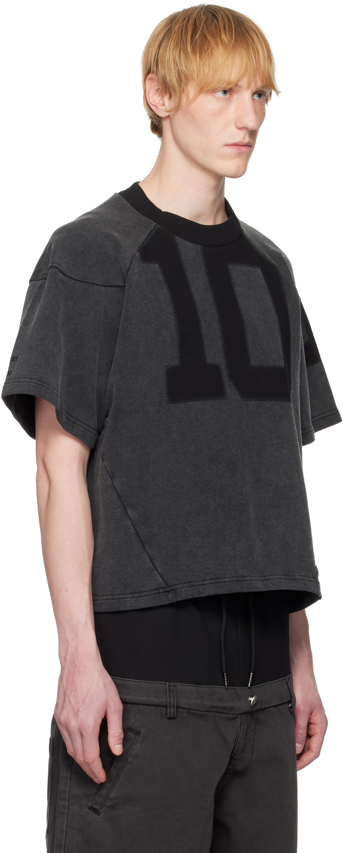 SPENCER BADU Black Washed Jersey T-shirt