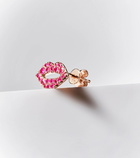 Roxanne First Scarlett Kiss 14kt rose gold single earring with pink sapphires