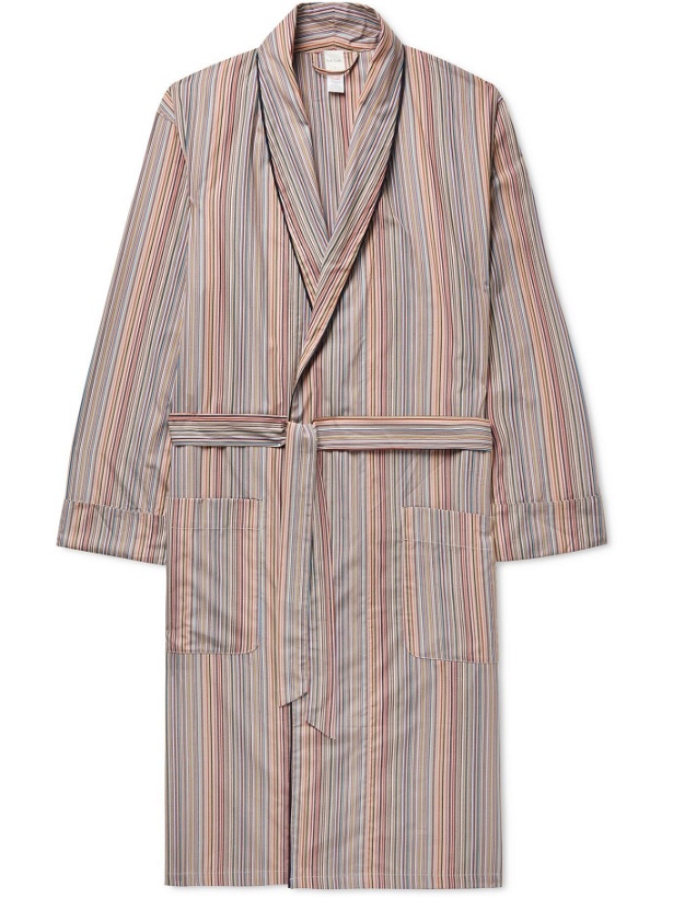 Photo: Paul Smith - Belted Striped Cotton-Poplin Robe - Multi