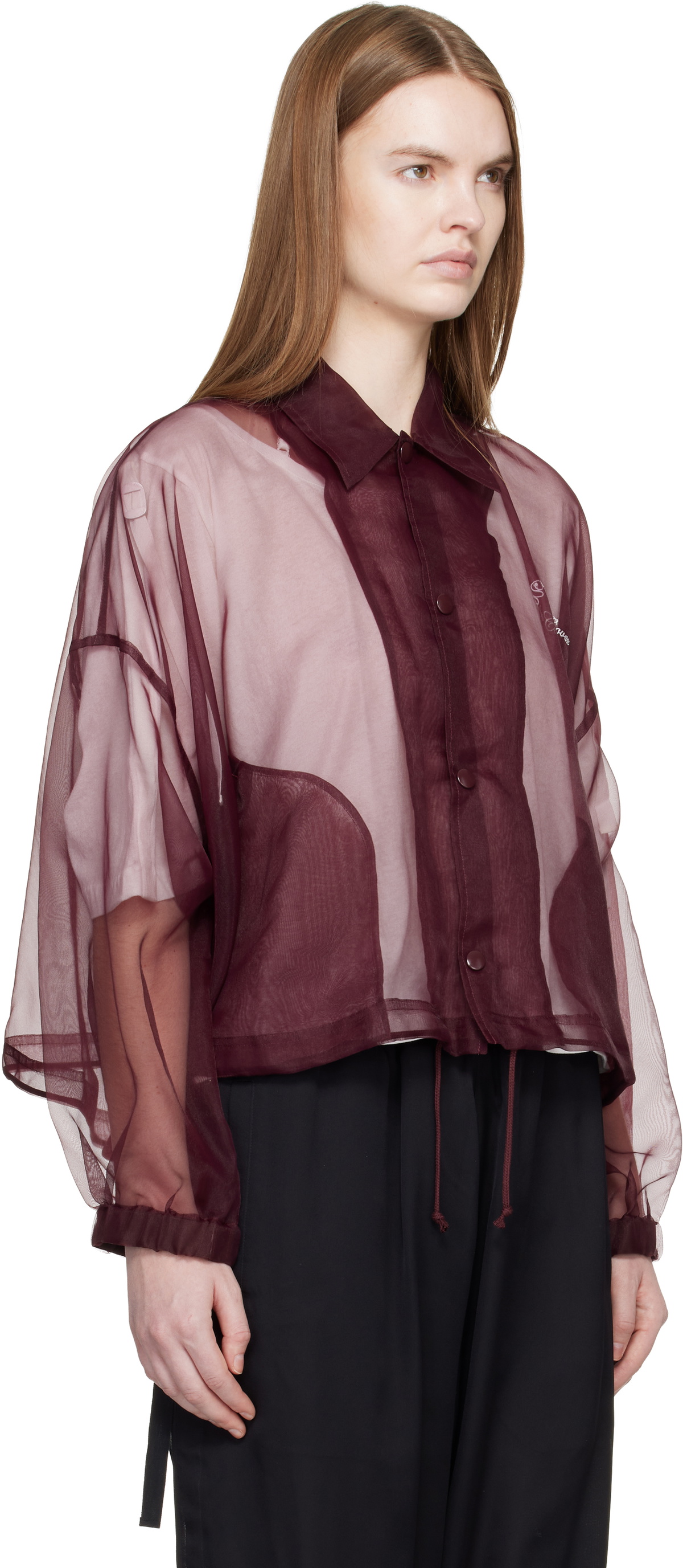 UNDERCOVER Burgundy UC1E8201 Coach Shirt